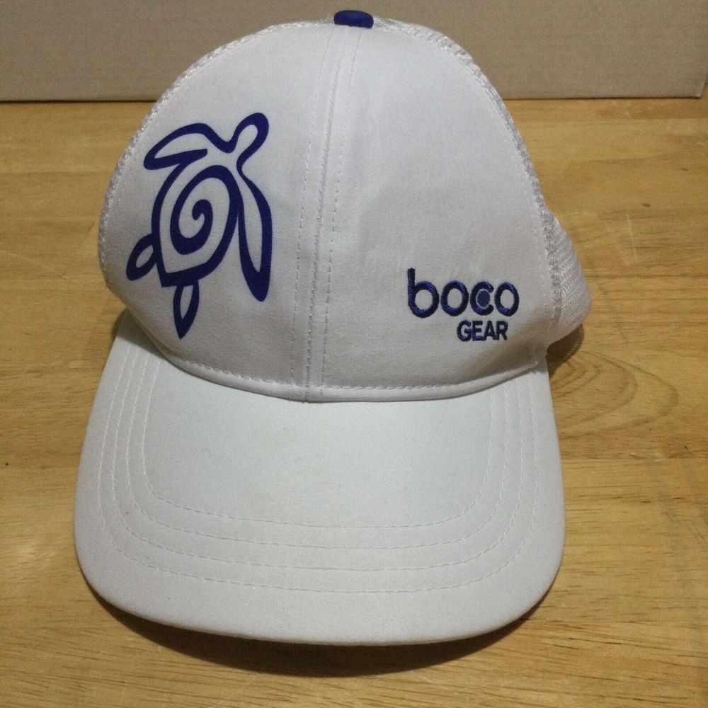 Boco Gear Kiawah Island White Baseball‎ Mesh Cap Hat Polyester Turtle One Size